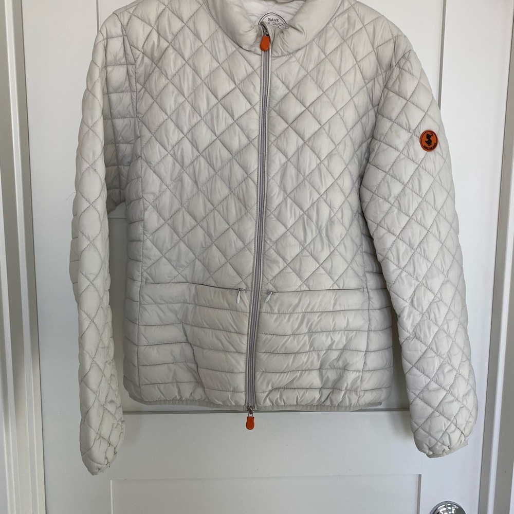 SAVE THE DUCK Off-White Quilted Puffer Jacket